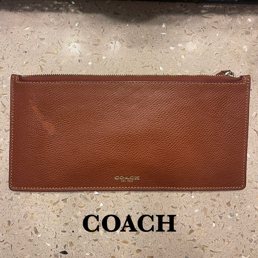 Coach Leather Pouch Brown
